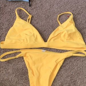 Yellow swimsuit